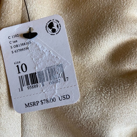 Free People Ava's Vegan Mini Skirt Suede Tan Cinched - Picture 7 of 7